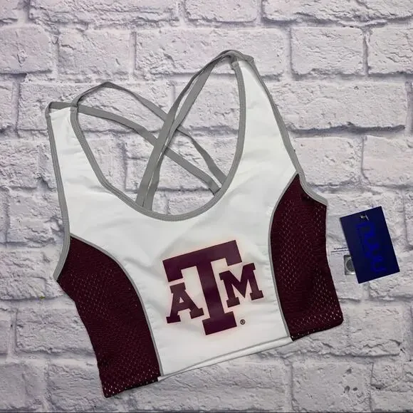 NUYU Texas A&M Aggies Sporty Cropped Tank - Picture 2 of 8